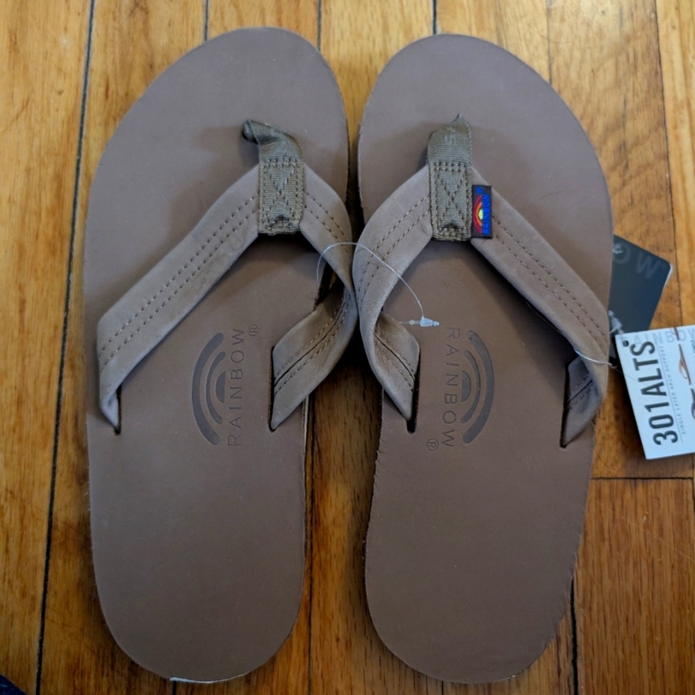 Rainbow Mens Large 9.5-10.5 Dark Brown Sandals